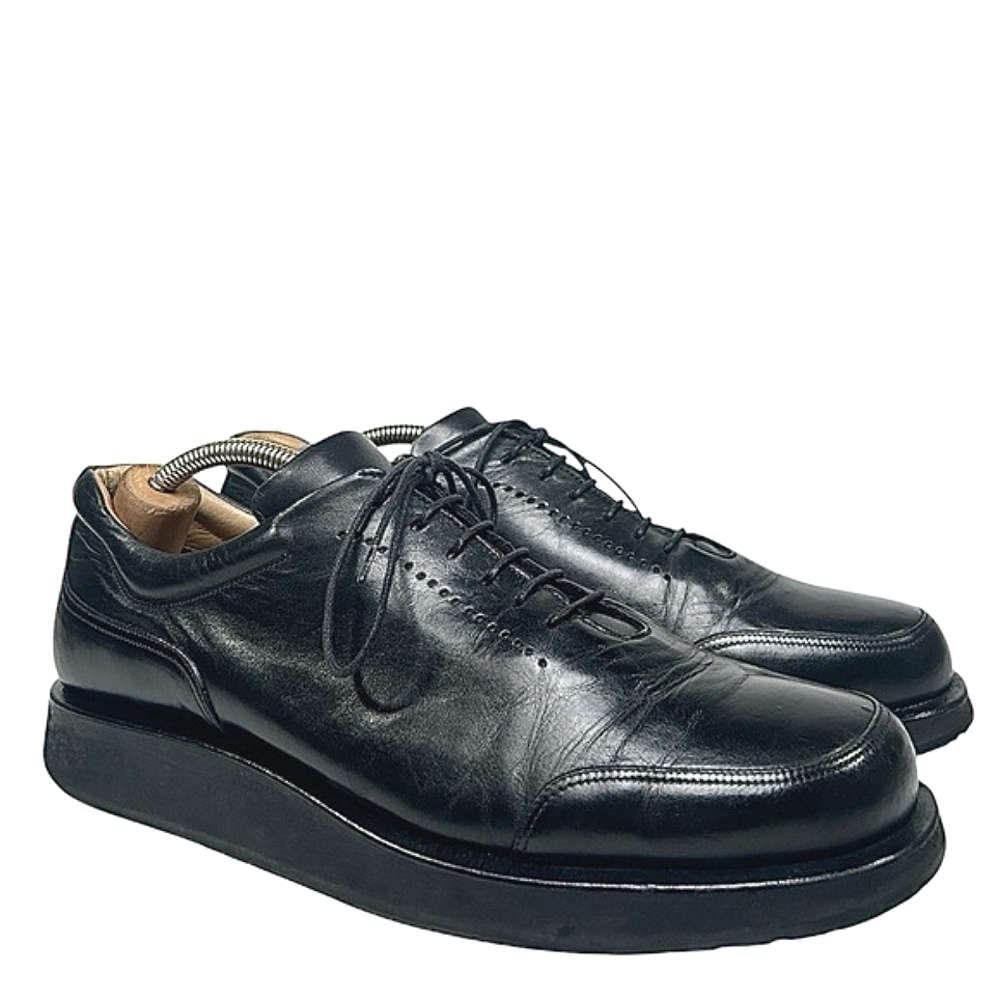 Bally Italy "Rutger" Platform Sneakers Glossy black Leather Men's Sz 10